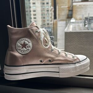 Platform chrome converse sneakers